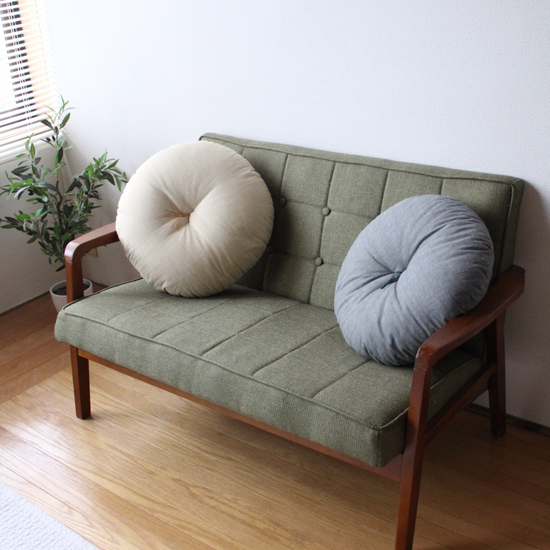 Round Zabuton Cushion - Takaokaya,  zabuton, futon, cushion, made in Kyoto