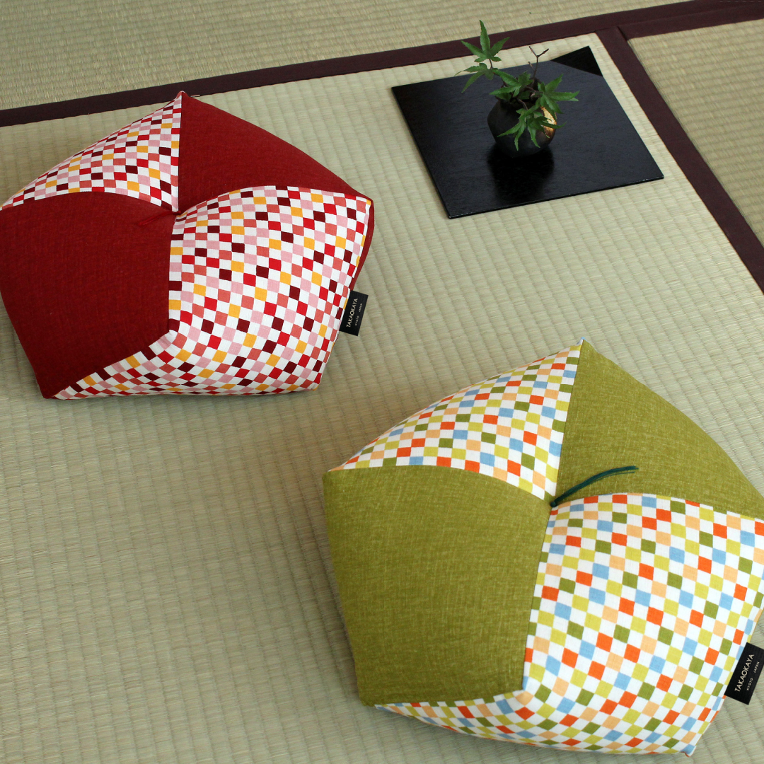 Ojami Cushion | Ichimatsu | 2024 Spring Collection - Takaokaya,  zabuton, futon, cushion, made in Kyoto