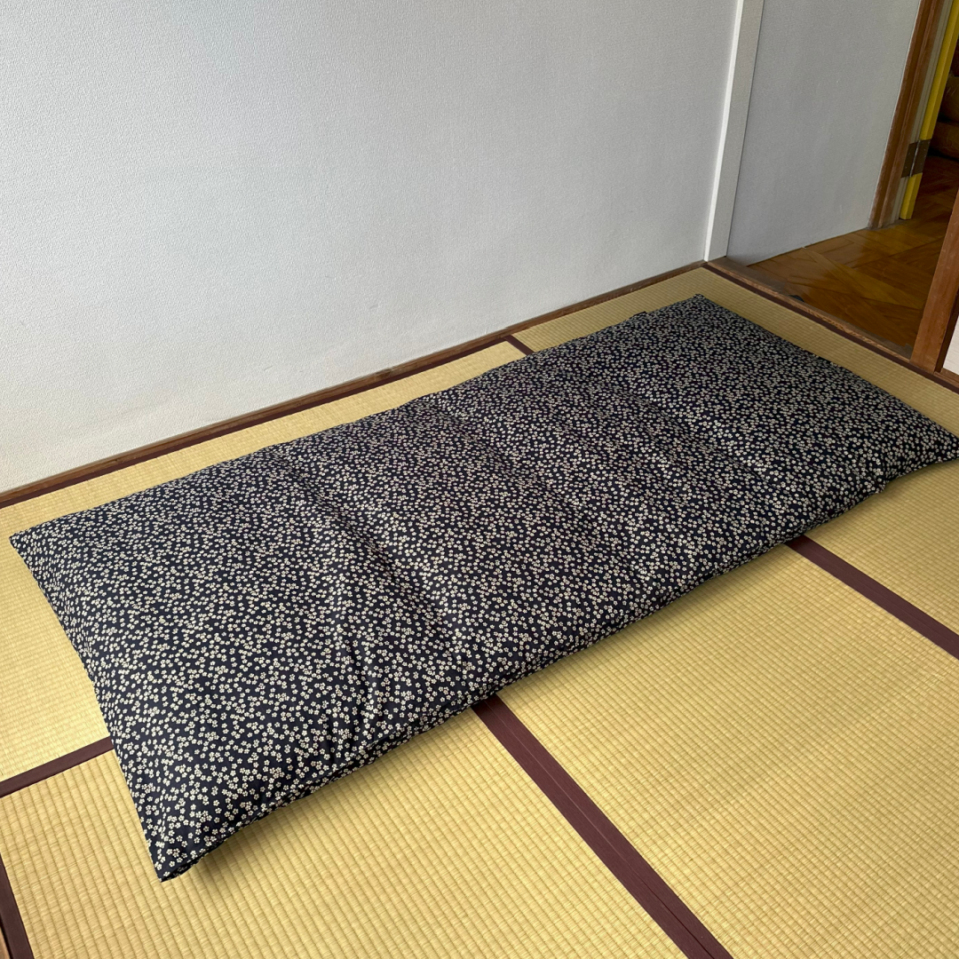 Shiki Futon Mattress and Cover Set - Aizome-Fu - Takaokaya,  zabuton, futon, cushion, made in Kyoto