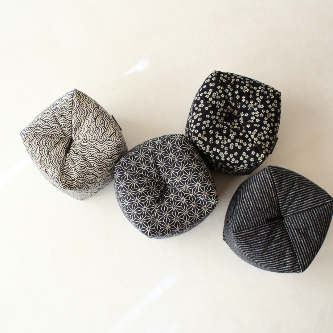 Cojami Meditation Zafu Pillow | Aizome-fu - Takaokaya,  zabuton, futon, cushion, made in Kyoto