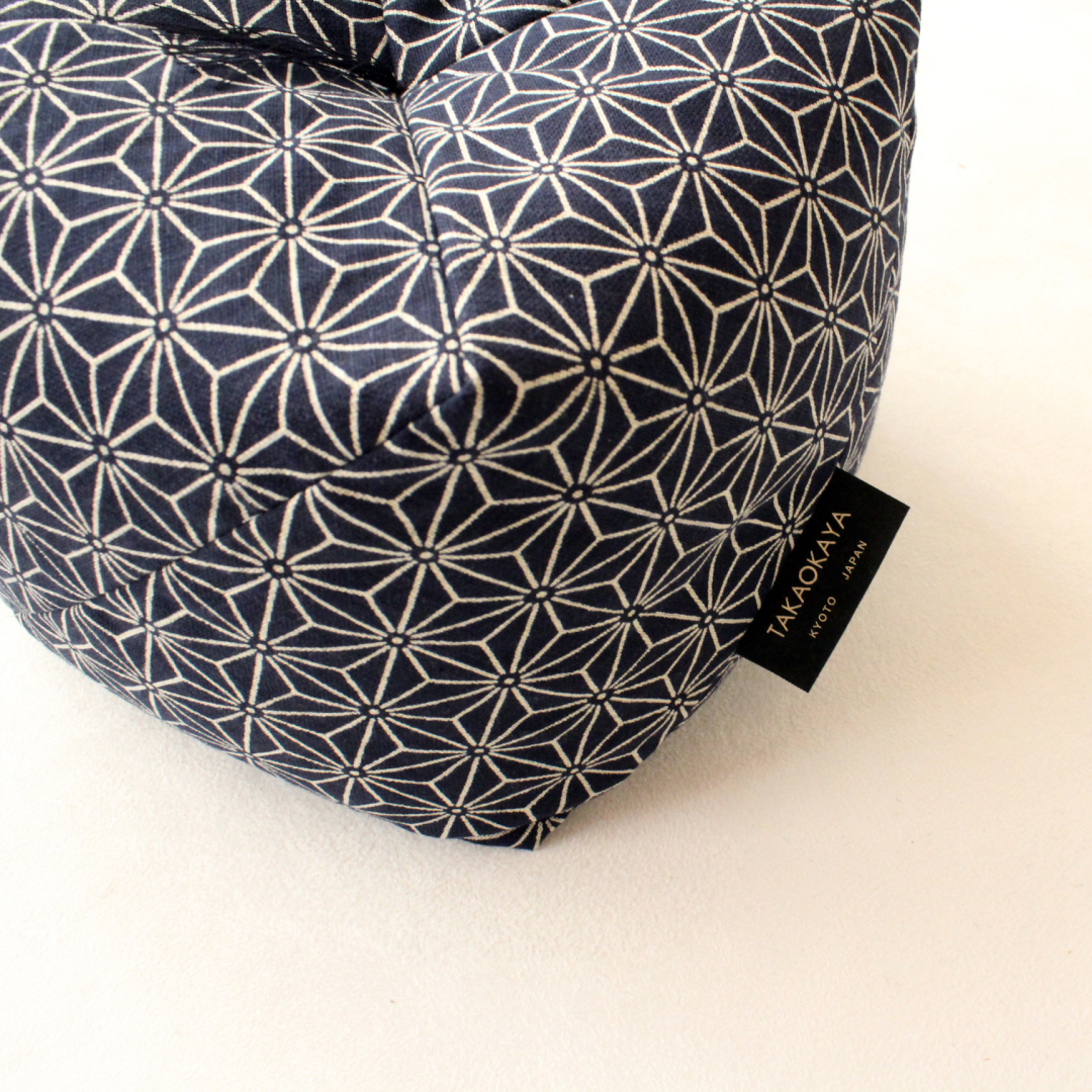 Cojami Meditation Zafu Pillow | Aizome-fu - Takaokaya,  zabuton, futon, cushion, made in Kyoto