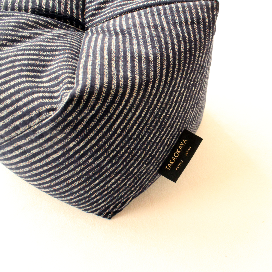 Cojami Meditation Zafu Pillow | Aizome-fu - Takaokaya,  zabuton, futon, cushion, made in Kyoto