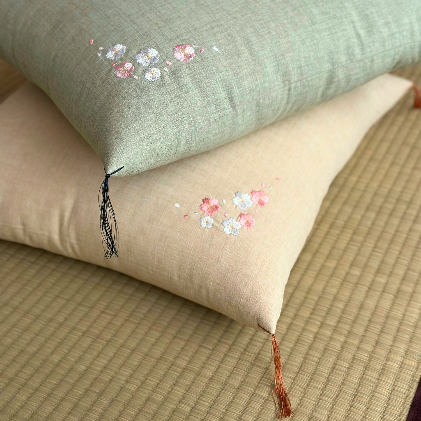 Kyoto Zabuton Cushion | Sakura Embroidery - Takaokaya,  zabuton, futon, cushion, made in Kyoto