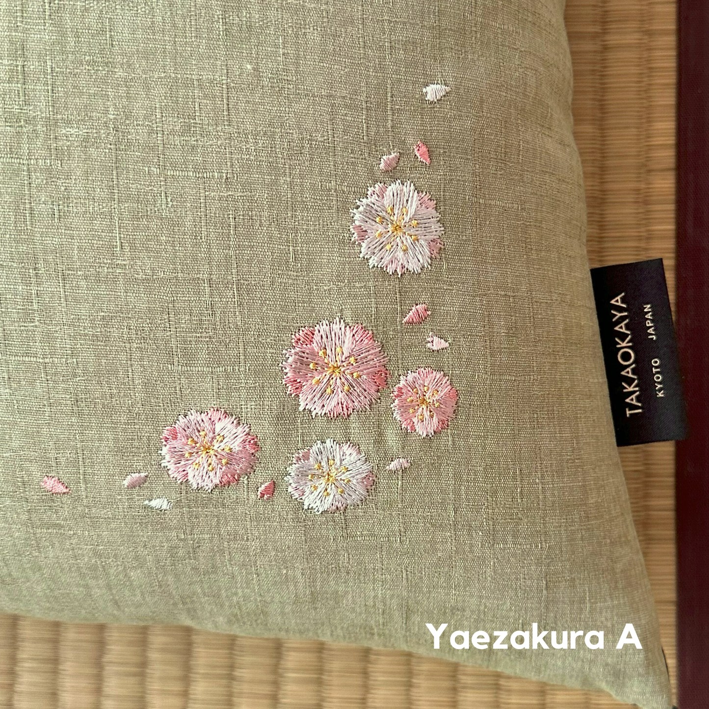 Kyoto Zabuton Cushion | Sakura Embroidery - Takaokaya,  zabuton, futon, cushion, made in Kyoto