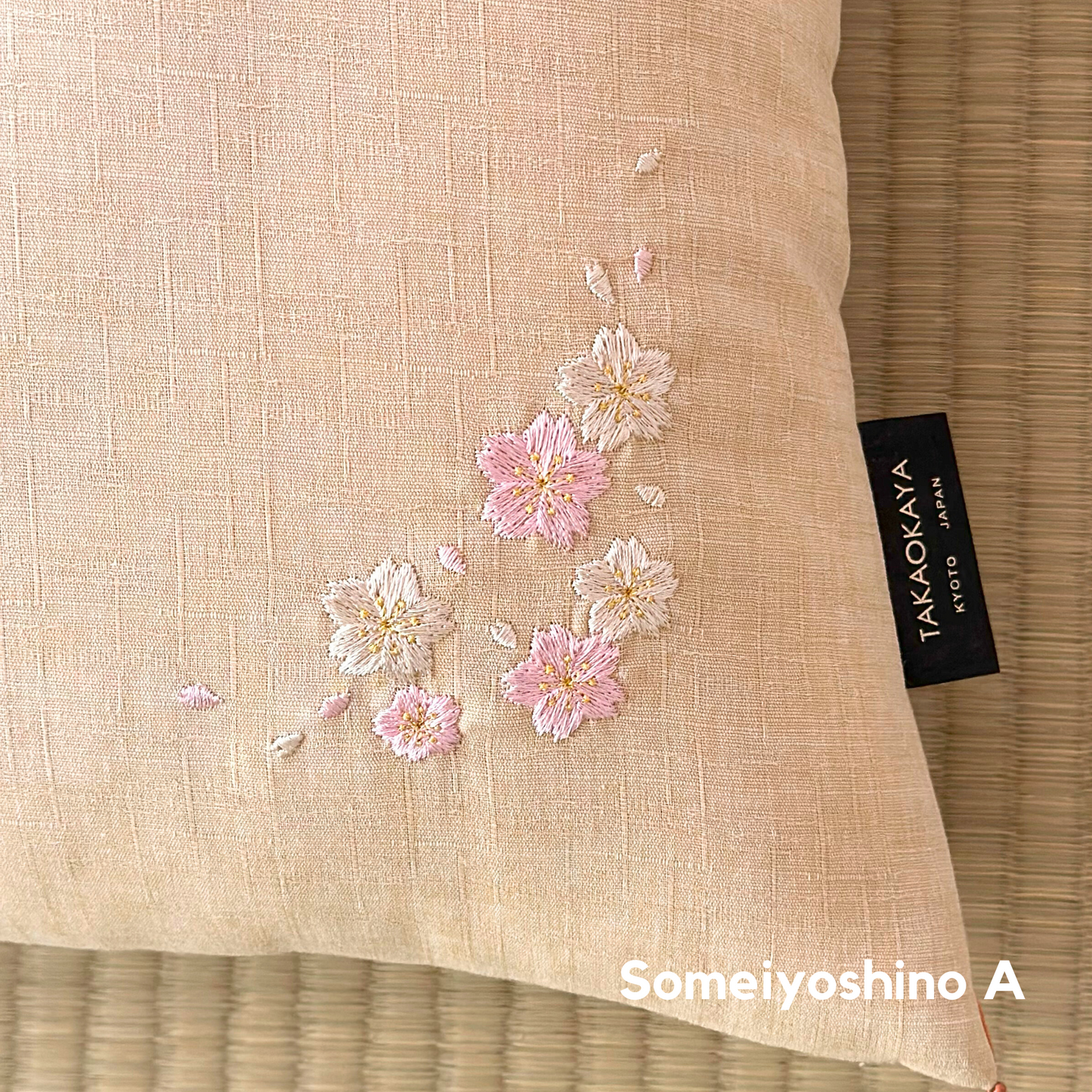 Kyoto Zabuton Cushion | Sakura Embroidery - Takaokaya,  zabuton, futon, cushion, made in Kyoto