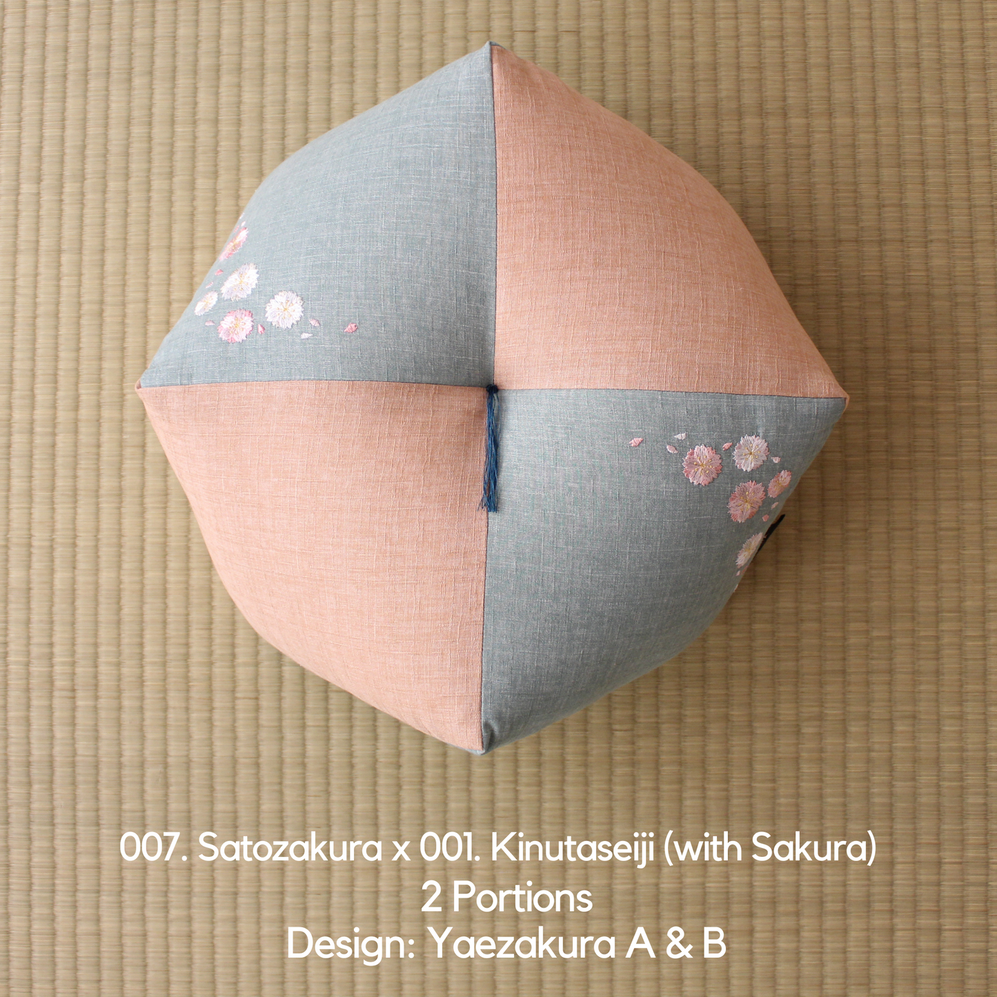 Ojami Cushion | Sakura Embroidery - Takaokaya,  zabuton, futon, cushion, made in Kyoto