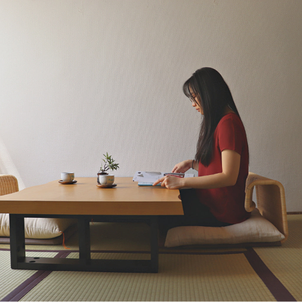 Floor Rattan Zaisu Legless Chair and Zabuton Set | Global Online Store Limited - Takaokaya
