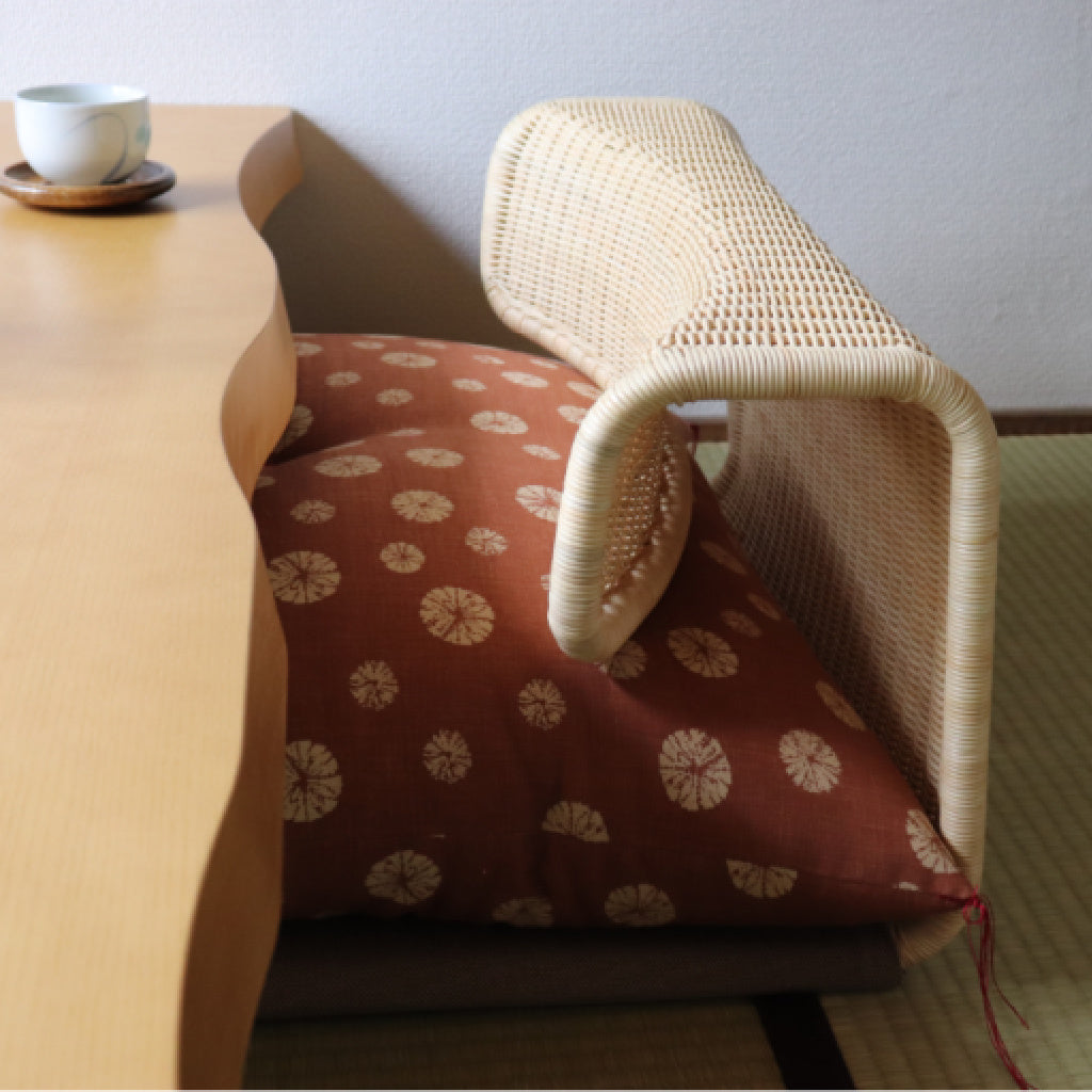 Floor Rattan Zaisu Legless Chair and Zabuton Set | Global Online Store Limited - Takaokaya