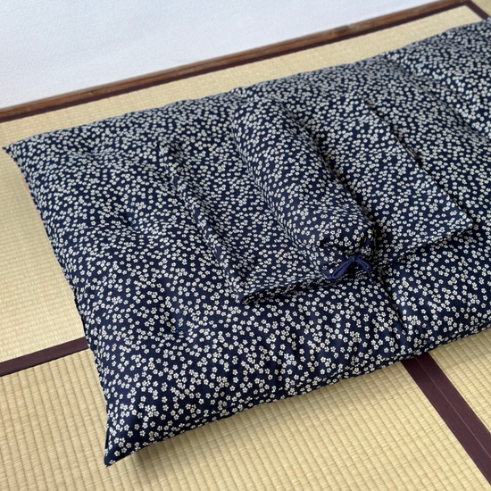 Kyoto Basic Sleep Set - Aizome-Fu - Takaokaya,  zabuton, futon, cushion, made in Kyoto