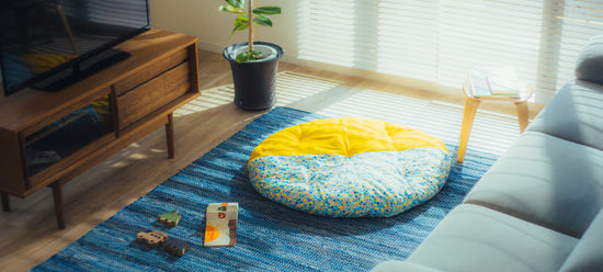 This range was named after a well-loved Japanese snack, the senbei rice cracker.  The Senbei Baby Play Mat has pleasant firmness for the little one to roll around, play, and nap. Its size and shape are wide enough to provide space