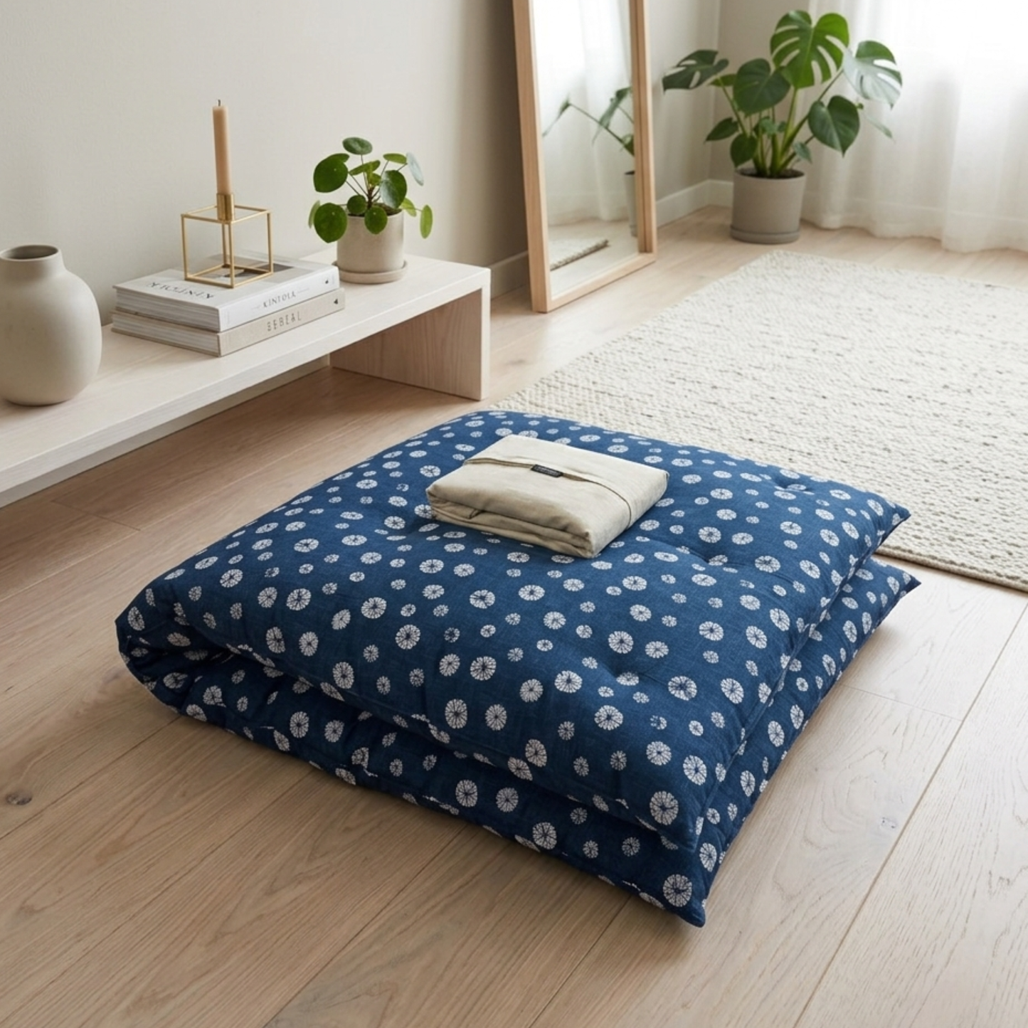 Fabric: Shibori Blue (Futon), Torinoko (Cover)