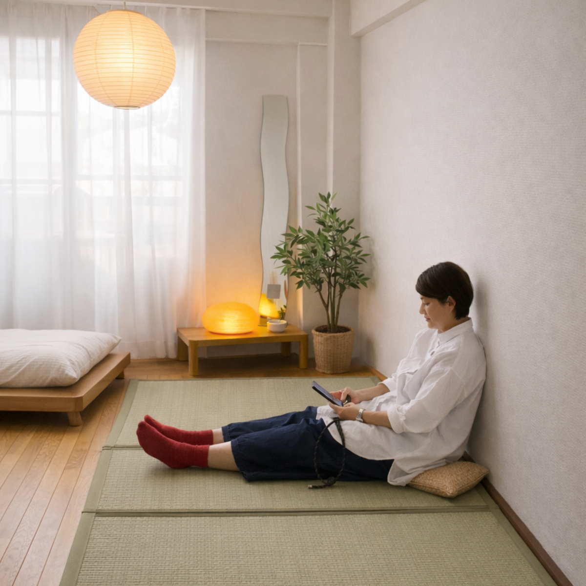 Tri-Fold Tatami - Takaokaya,  zabuton, futon, cushion, made in Kyoto