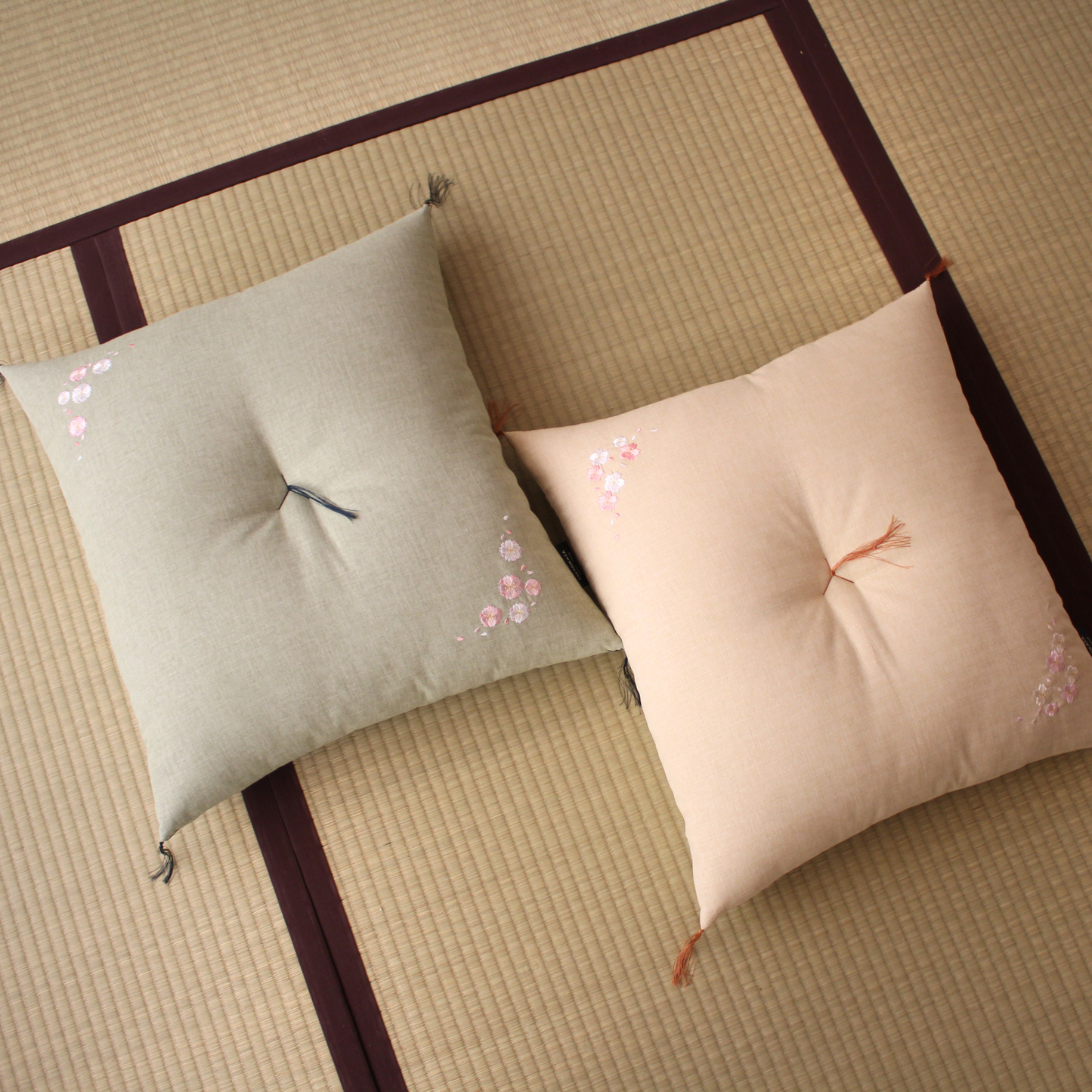 Kyoto Zabuton Cushion - Sakura Embroidery
