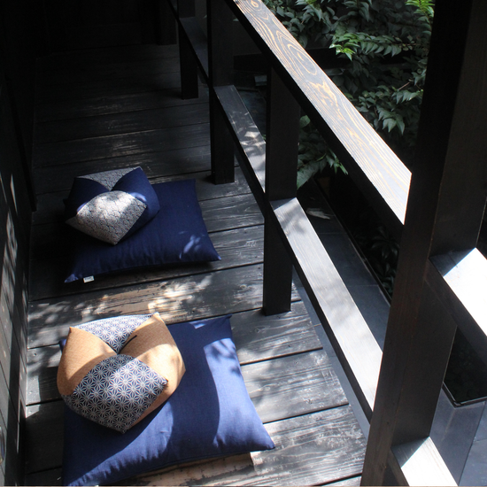 Zen Meditation Set (Ojami and Zabuton) - Aizome-fu – Takaokaya