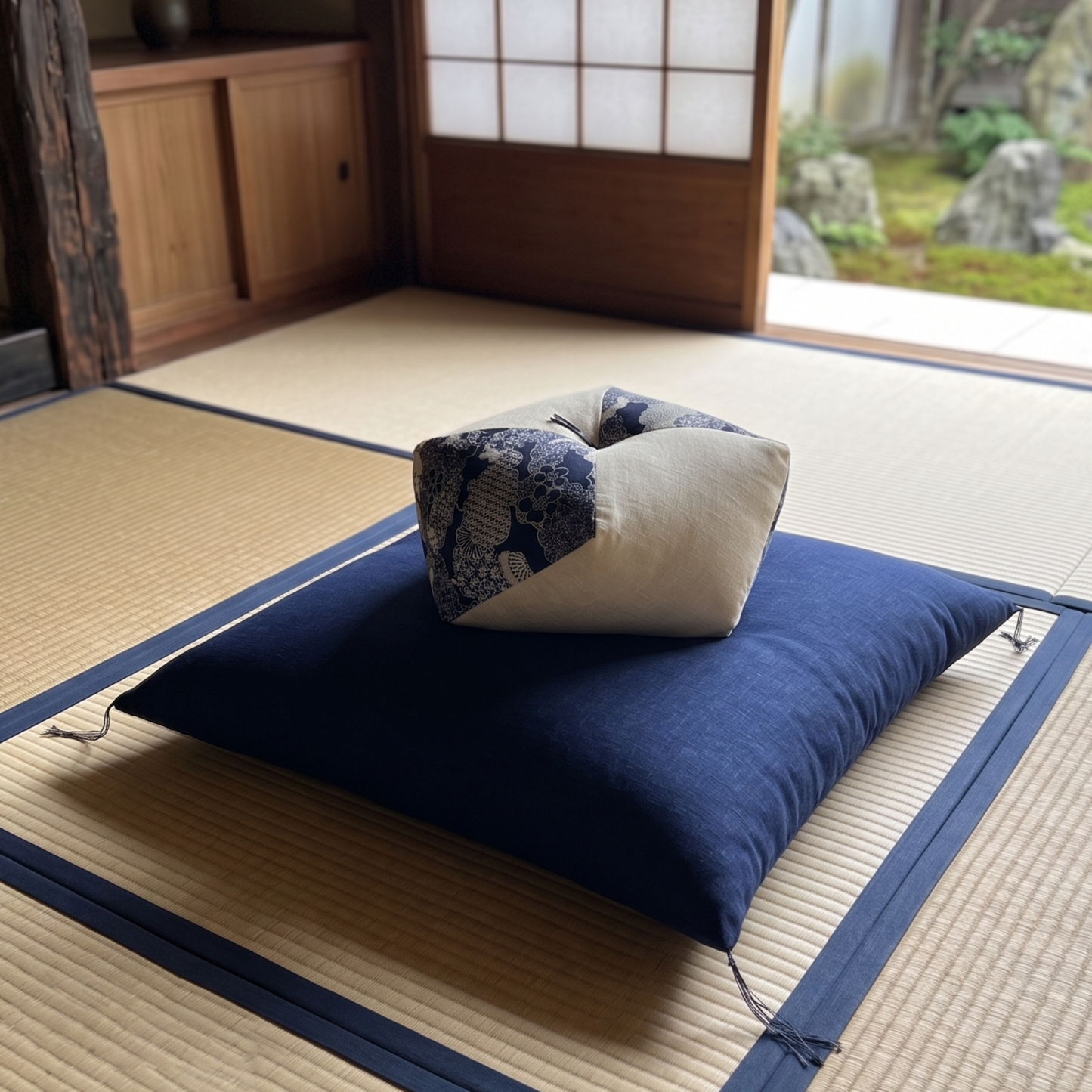 Zen Meditation Set (Ojami and Zabuton) - Aizome-fu