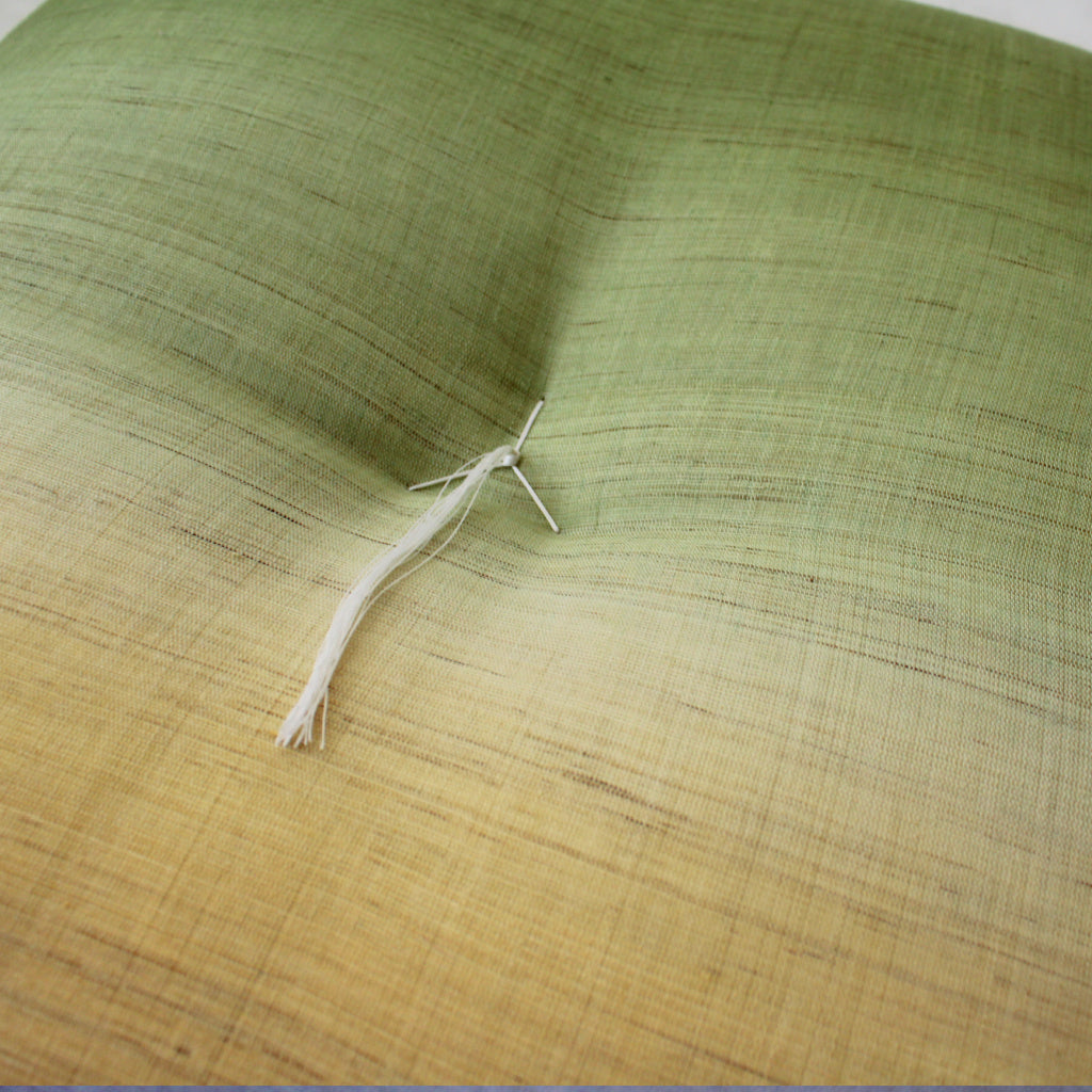 Kyoto Zabuton Hikizome(Linen) Kamogawa Blue & Arashiyama Bamboo Green Takaokaya